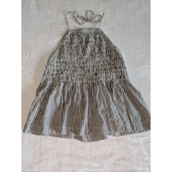 Grade & Gather Stripes Smocked Halter Top Womens Medium Peplum Blouse Summer - Picture 3 of 7